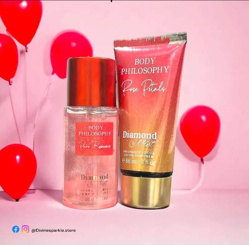 Body Philosophy Rose Petals Diamond Mist & Lotion Set - Image 2