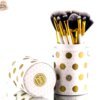White and Gold Polka Dot Makeup Brush Set with Case – BH Cosmetics